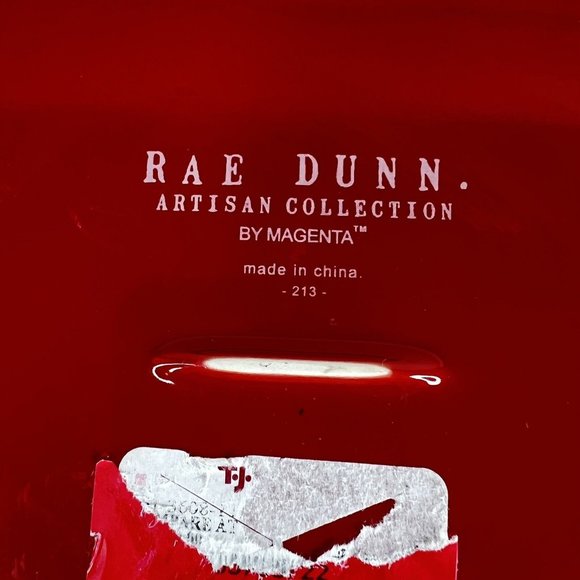 Rae Dunn Holiday Cheer Christmas Tray Divided Red Artisan Collection Magenta - Picture 5 of 6